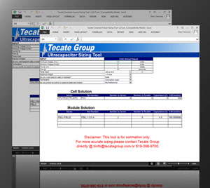 Tecate Ultracapacitor sizing tools