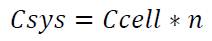 Csys = Cceli * n.